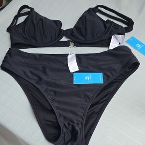 Cupshe Classic Black Bikini Set